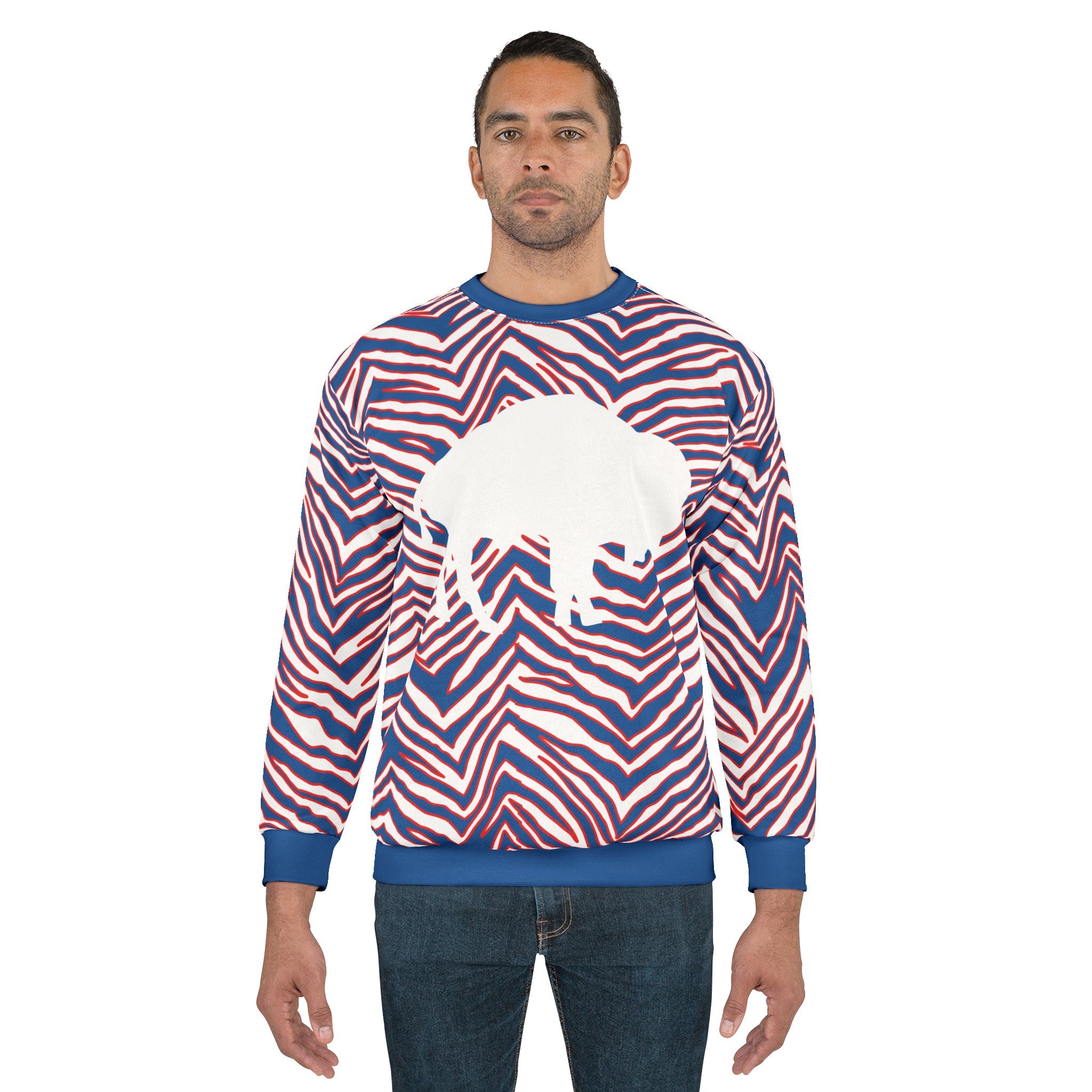Buffalo Stripes Crew Sweatshirt