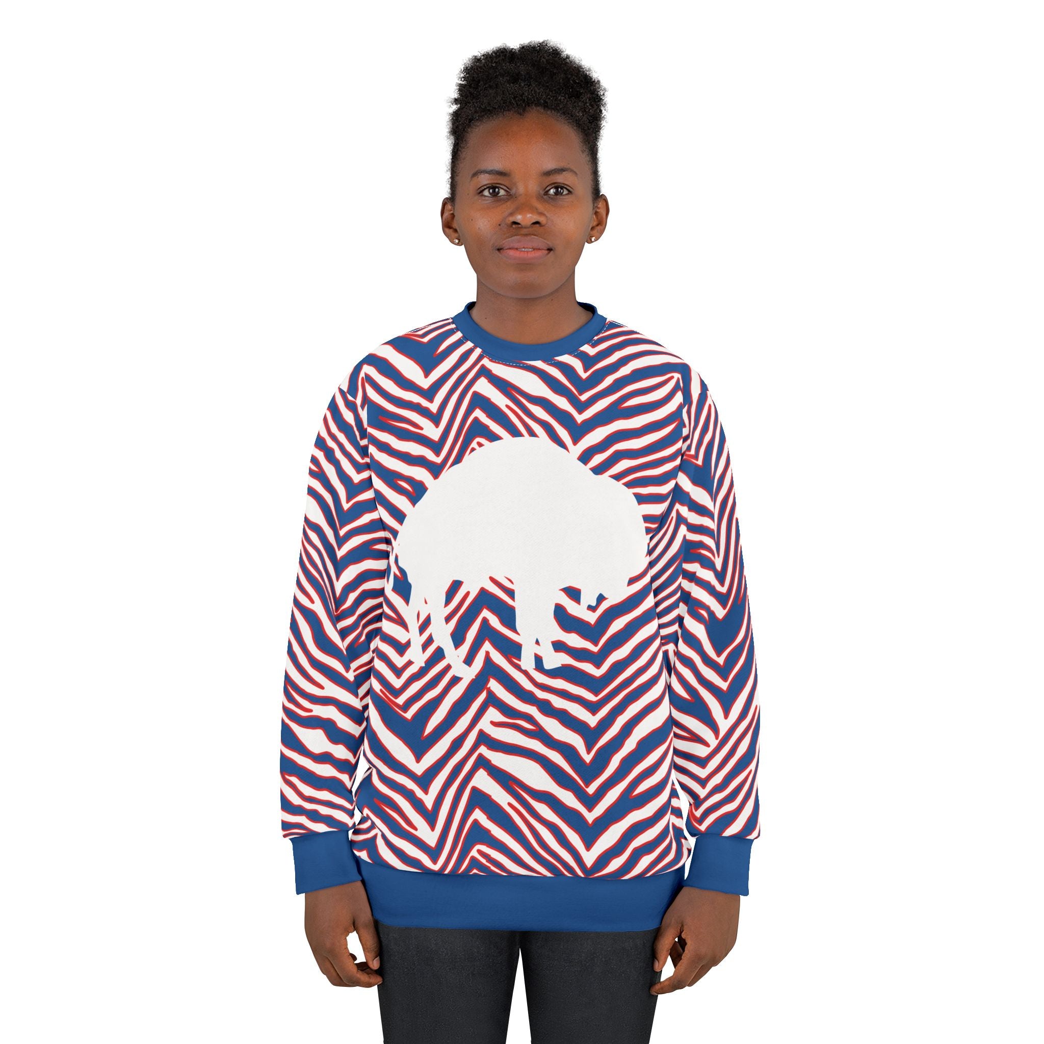 Buffalo Stripes Crew Sweatshirt